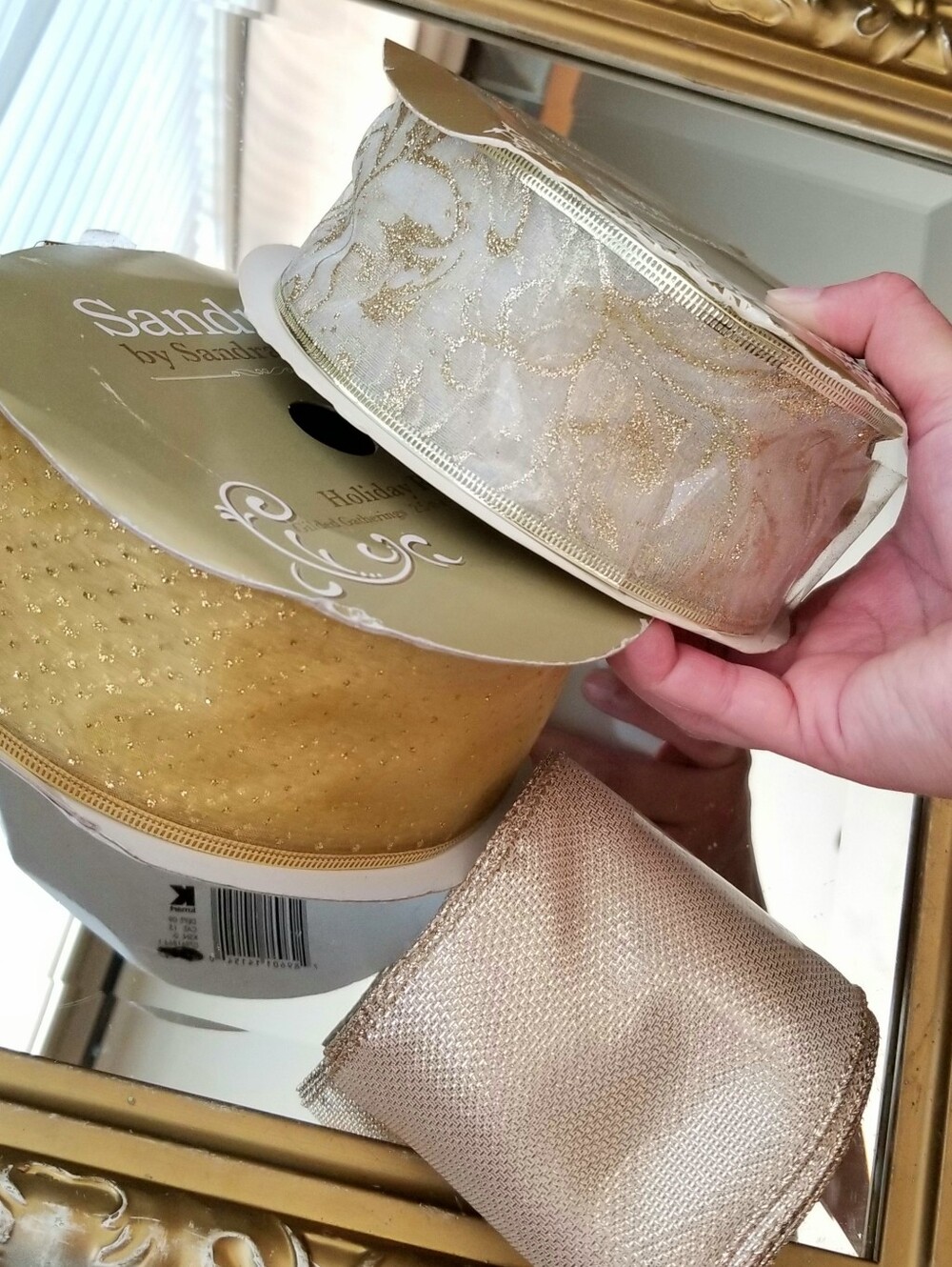 ❗Large Vintage Kmart Gold Beige Holiday Ribbon Bundle❗